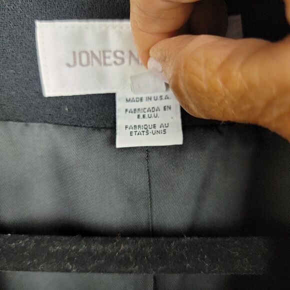 VTG Jones New York Blazer Size 10 Black 100% Worsted Wool Made In USA Classic - Picture 4 of 16